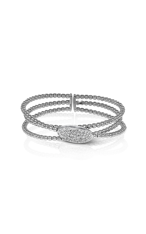 A white gold diamond bangle bracelet